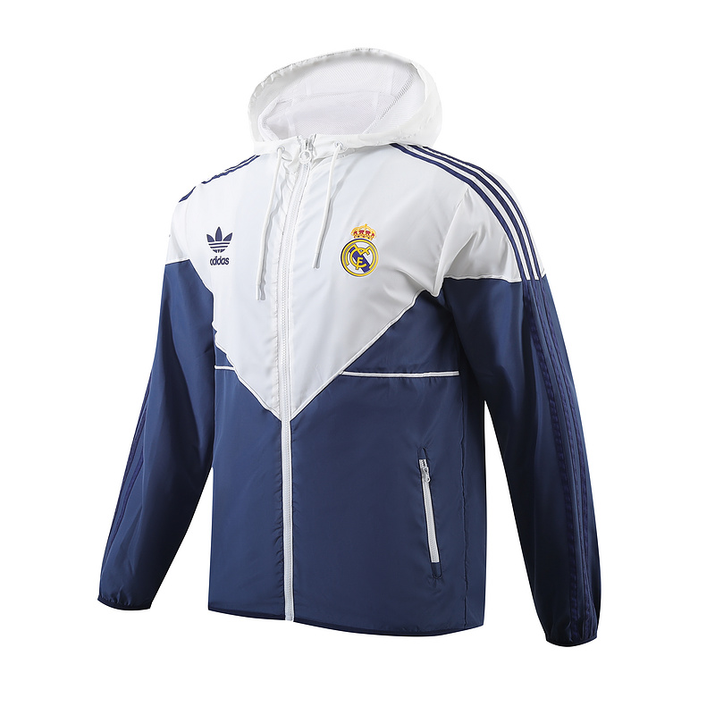 AAA Quality Real Madrid 23/24 Wind Coat - White/Navy Blue